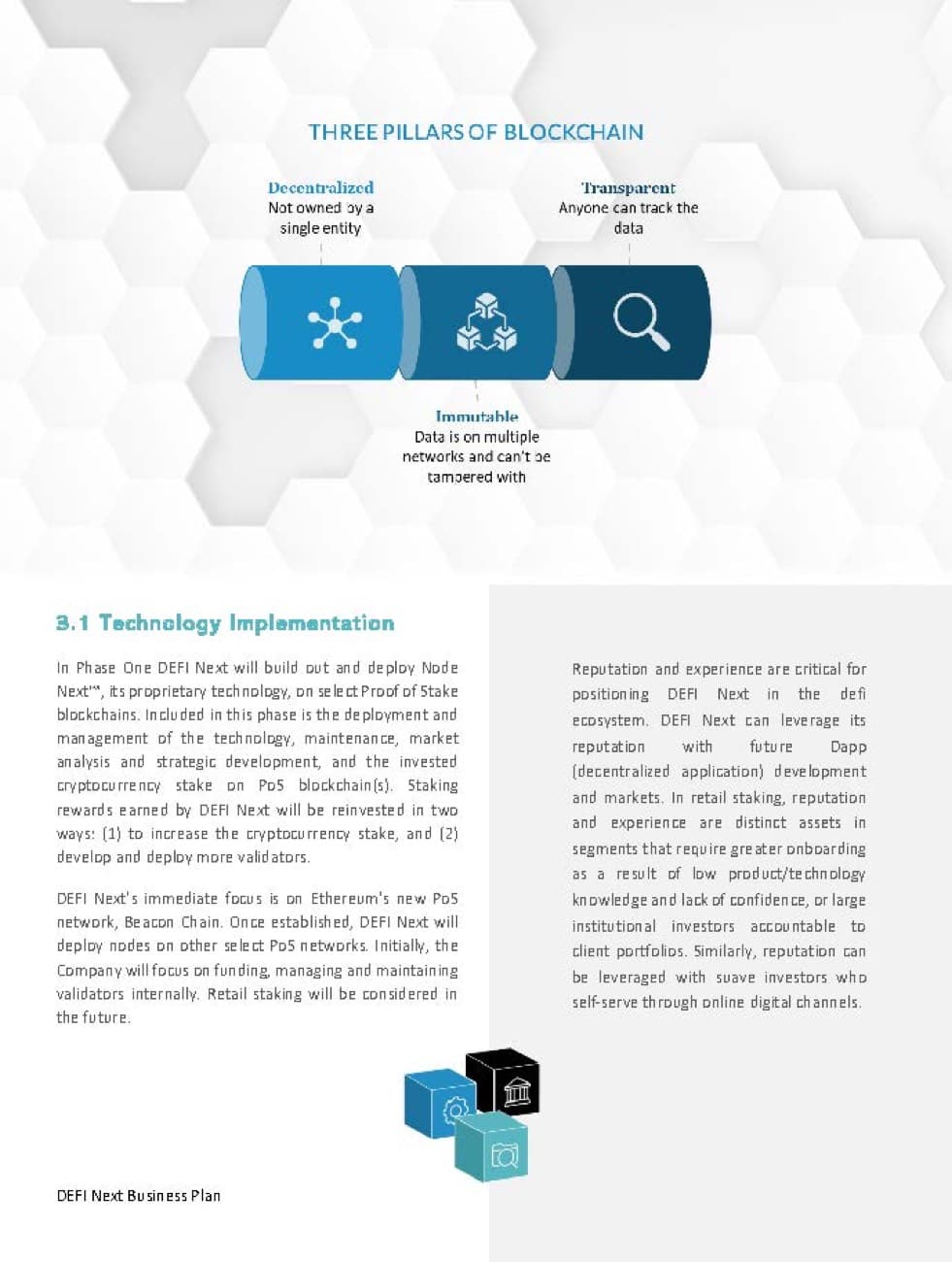 DEFI Next business plan sample page 1