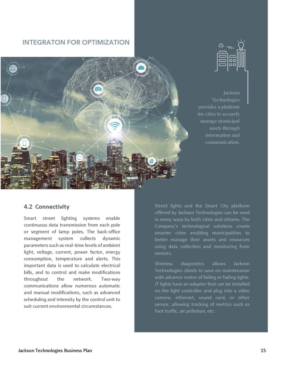 Smart City business plan sample page 2
