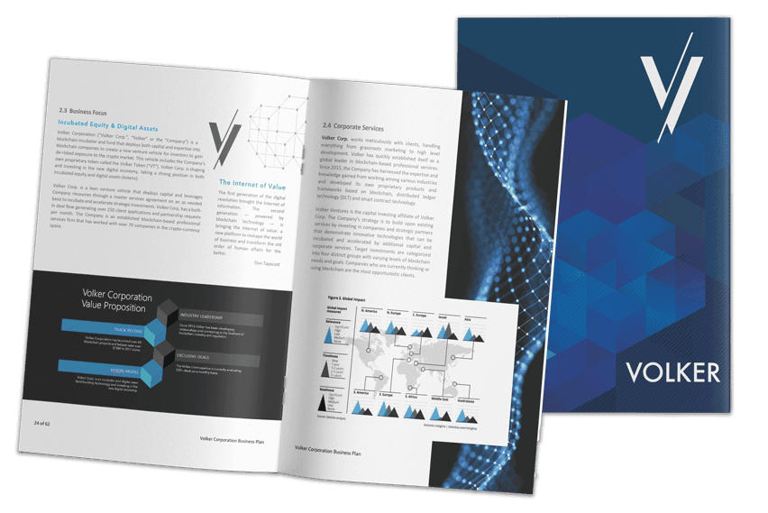 Volker Crypto business plan, open spread and cover