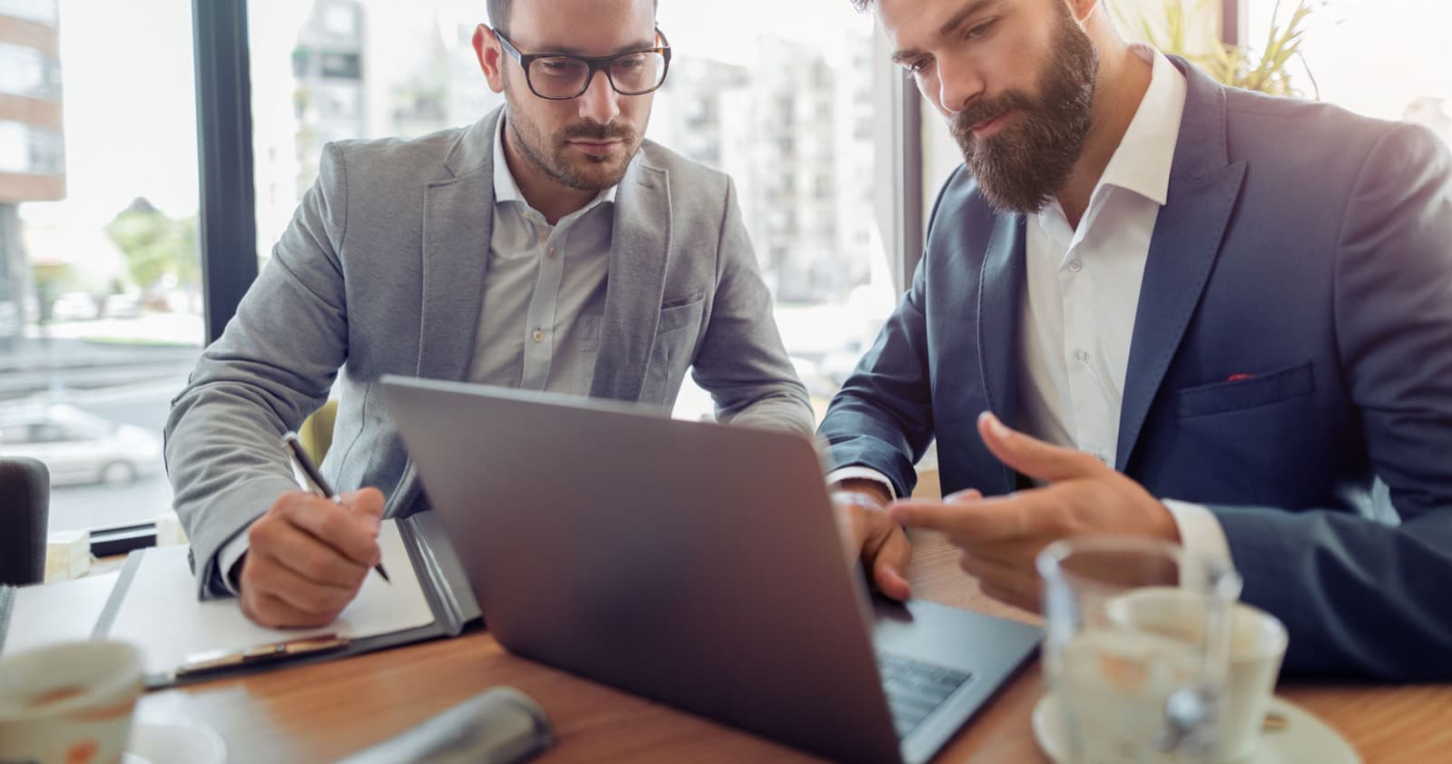 Business owner meeting a lender about a loan application